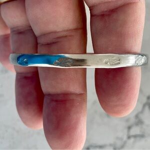 Solid Sterling 925 Silver and Blue Women's Bracelet